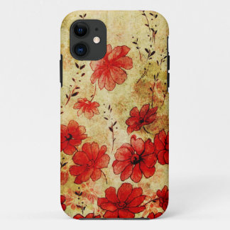 赤くグランジな花のiPhone 5 iPhone 11 Case
