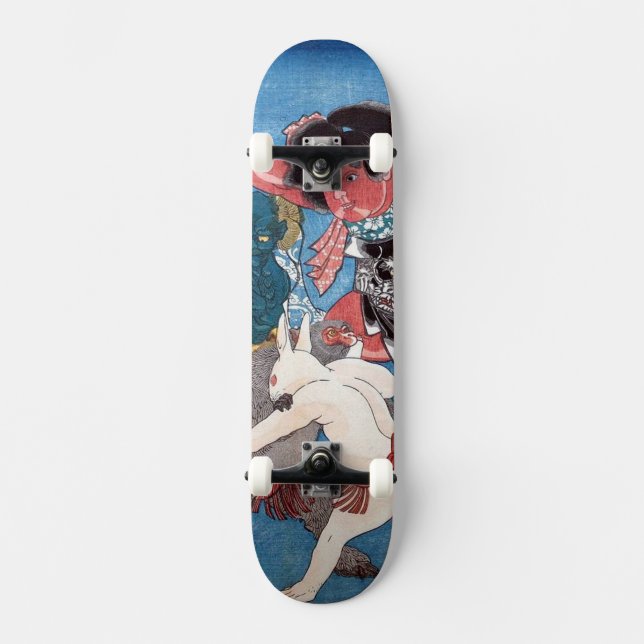 金太郎と動物,国芳 Kintaro & Animals, Kuniyoshi, Ukiyo-e Skateboard (Front)