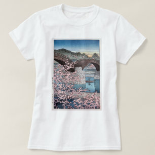 錦帯橋の春宵, Spring at Kintai Bridge, Hasui Kawase T-Shirt