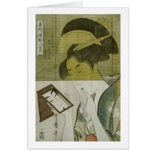 鏡を見る女, 歌麿 Woman who Sees mirror, Utamaro, Ukiyoe
