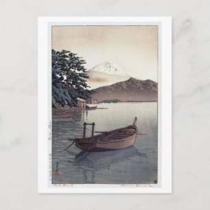 長浜海岸の富士, Mt. Fuji view from Nagahama beach, Hasui Postcard