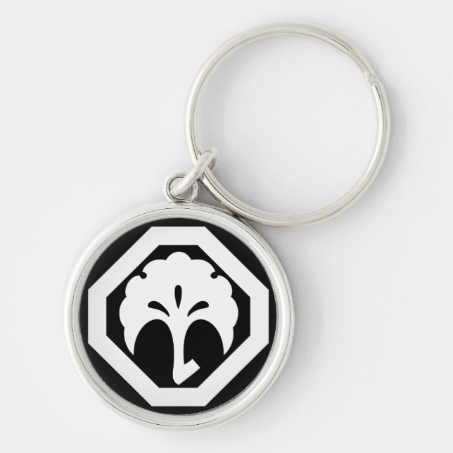 隅切り角に銀杏 KEY RING (Front)