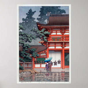 雨の春日大社, 川瀬巴水 Kasuga Shrine in Poster