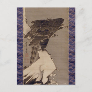 雪の中の鷲, 若冲 Eagle in The Snow, Jakuchu Postcard