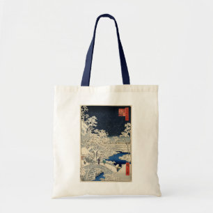 雪の太鼓橋, 広重 Snowy Drum bridge, Hiroshige, Ukiyo-e Tote Bag