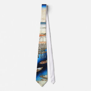雪の日本橋, 広重 Snowy Nihonbashi, Hiroshige, Ukiyo-e Tie