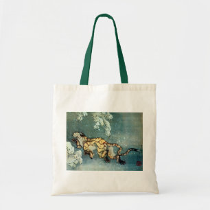 雪中虎図, 北斎 Tiger in the Snow, Hokusai Tote Bag