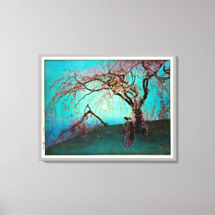 雲井桜, Kumoi Cherry blossoms, Yoshida, Woodcut Canvas Print