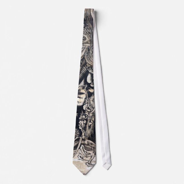 雲龍図, 曾我蕭白 Dragon with Cloud, Sumi-e Tie (Front)