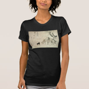 馬の家族, 北斎 Family of The Horse, Hokusai, Sumi-e T-Shirt