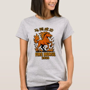 马到成功 – Comic Style Fire Horse Lunar New Year  T-Shirt