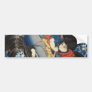 鬼若丸, 国芳, Oniwakamaru, Kuniyoshi, Ukiyo-e Bumper Sticker