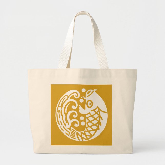 鯉に波 LARGE TOTE BAG (Front)