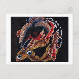 鳳凰図, 北斎 Chinese Phoenix, Hokusai, Art Postcard
