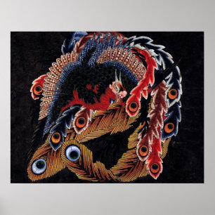 鳳凰図, 北斎 Chinese Phoenix, Hokusai, Art Poster