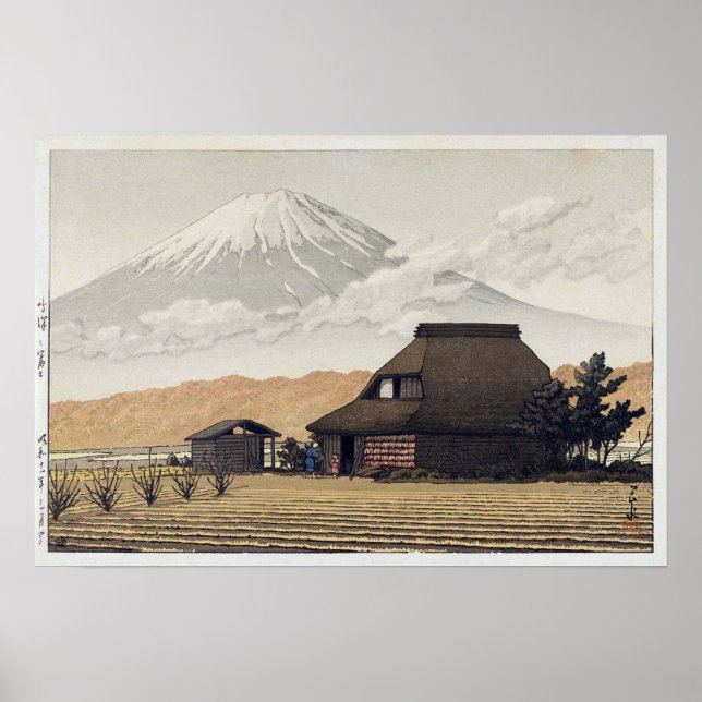 鳴沢の富士, Mt. Fuji from Narusawa, Hasui Kawase Poster (Front)
