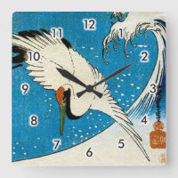 鶴と波, Crane & Wave, Hiroshige, Ukiyo-e