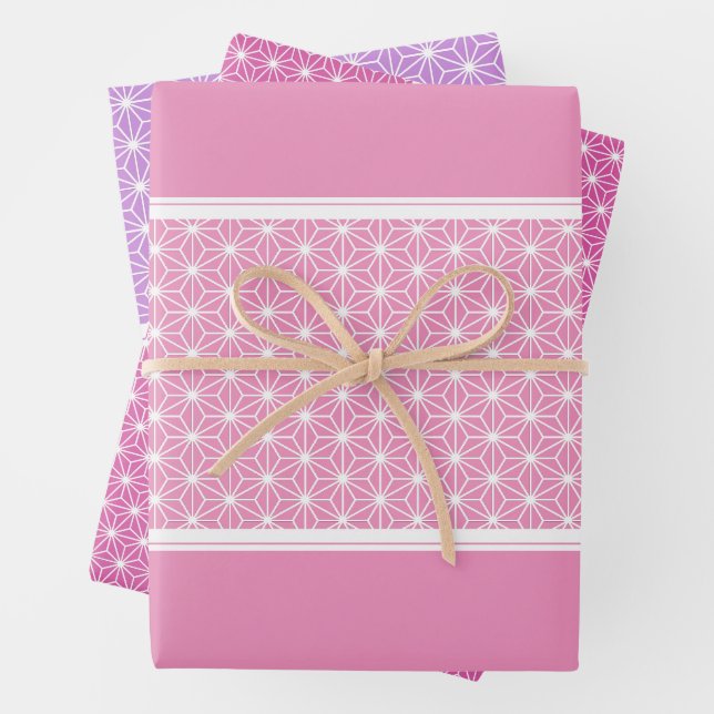 麻の葉 ASANOHA | Japanese KIMONO pattern Wrapping Paper Sheet (In situ)