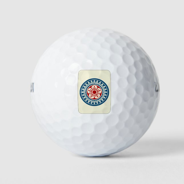 麻雀牌 1筒 / ONE OF CIRCLES -MAHJONG TILE- GOLF BALLS (Front)