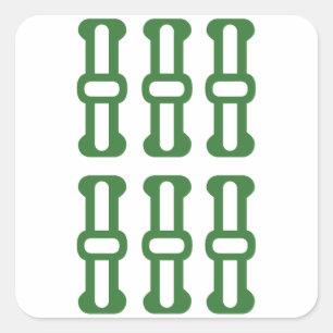 麻雀牌 6索 / SIX OF BAMBOOS -MAHJONG TILE- SQUARE STICKER