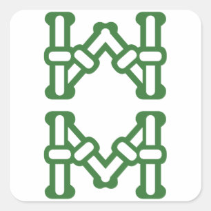 麻雀牌 8索 / EIGHT OF BAMBOOS -MAHJONG TILE- SQUARE STICKER