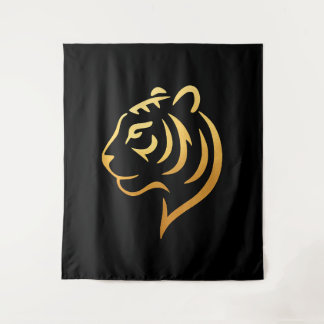 黄金の虎 Gold Tiger – Japanese Minimalist Tapestry