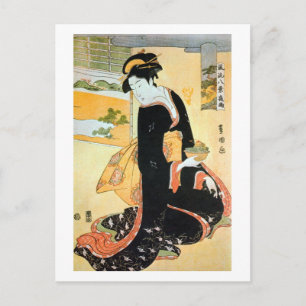 黒い着物の女, 豊国 Woman of Black Kimono, Toyokuni Postcard