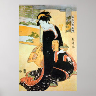 黒い着物の女, 豊国 Woman of Black Kimono, Toyokuni Poster