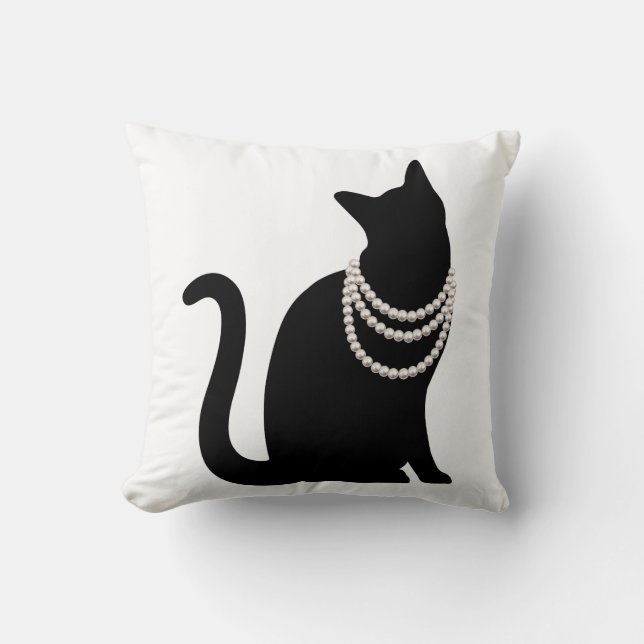 黒猫と宝石　クッション CUSHION (Front)