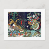 龍虎, 豊国 Dragon & Tiger, Toyokuni, Ukiyo-e