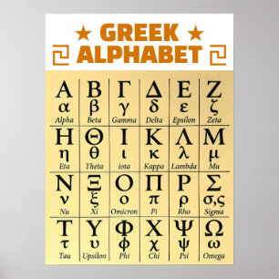 ꡙ 24 Greece Letters The Greek Alphabet Vertical Poster