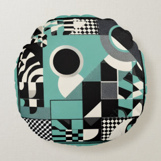 민트패턴 액자 ROUND CUSHION
