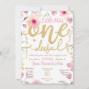Search for miss onederful invitations Elegant gold glitter script