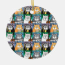 Search for grey and white cat christmas tree decorations Tabby