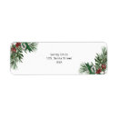 Search for pine branches return address labels Watercolor