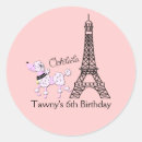 Search for pink poodle birthday party stickers Eiffel tower