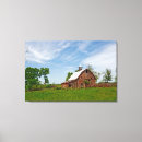 Search for old barn canvas prints Red