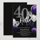 Search for black silver 40th birthday invitations Script