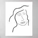 Search for faces posters One line drawing