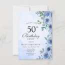Search for blue 50th birthday invitations Botanical
