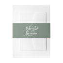 Search for sage invitation belly bands Sage green white