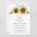 Search for sunflower 60th birthday invitations Floral