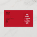 Search for keep calm business cards Crown