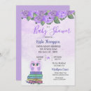Search for purple owl baby shower invitations Mother to be