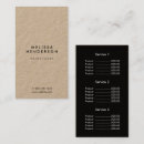Search for price list business cards Minimalist