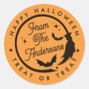 Search for witch on broomstick stickers Trick or treat