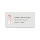 Search for winter snowman return address labels Watercolor