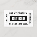Search for retired business cards Retiree