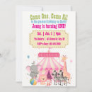 Search for pink circus invitations Animals