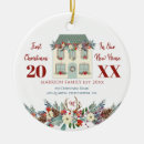 Search for familys first christmas tree decorations Family name and year